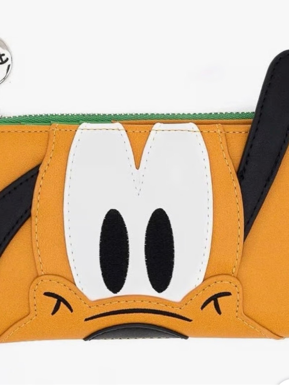 Loungefly Pluto Face Wallet in Orange with Black, White and Green Trim